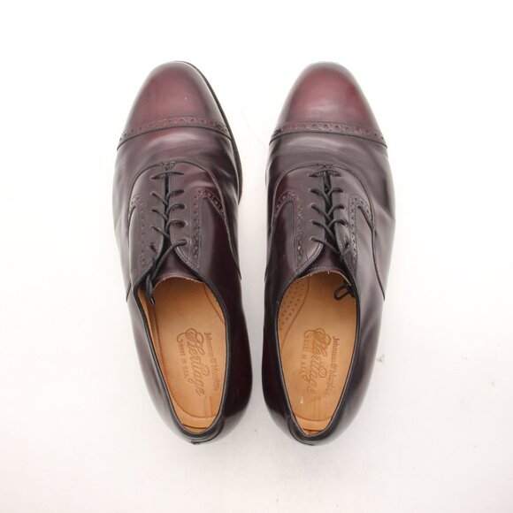 Johnston Murphy Heritage Burgundy Leather Men\'s Size 10.5 EEE Oxfords Made USA main image 8